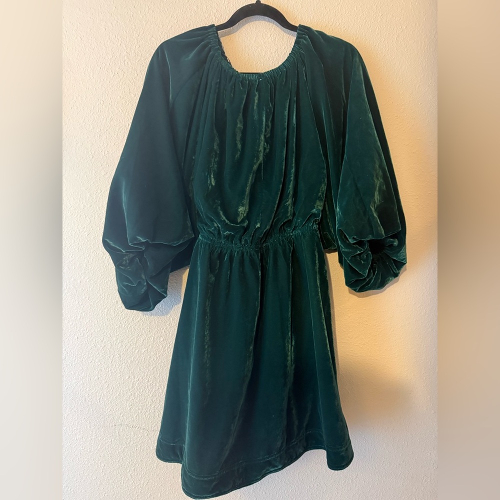 FREE PEOPLE PORTIA VELVET BABYDOLL MINI DRESS NWT LARGE - Picture 4 of 4